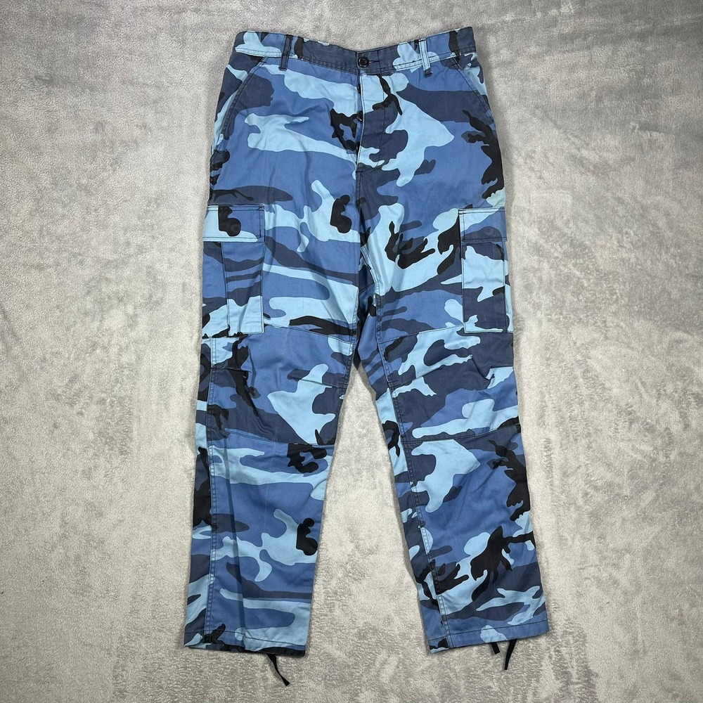 Rothco Cargo Pants Men Medium Blue Camo BDU Tactical Utility Streetwear